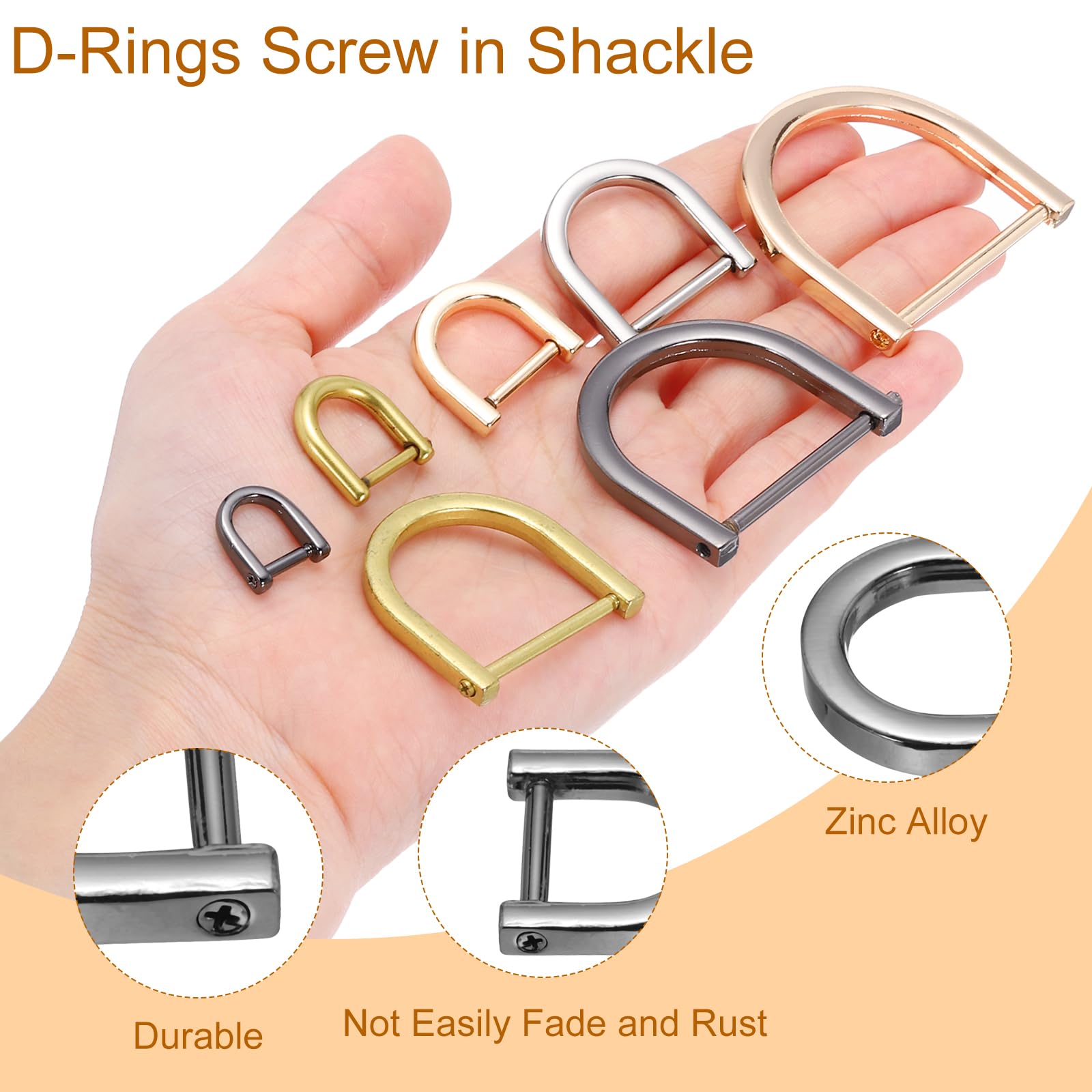PATIKIL 9/16" D-Rings Screw in Shackle - Image 3