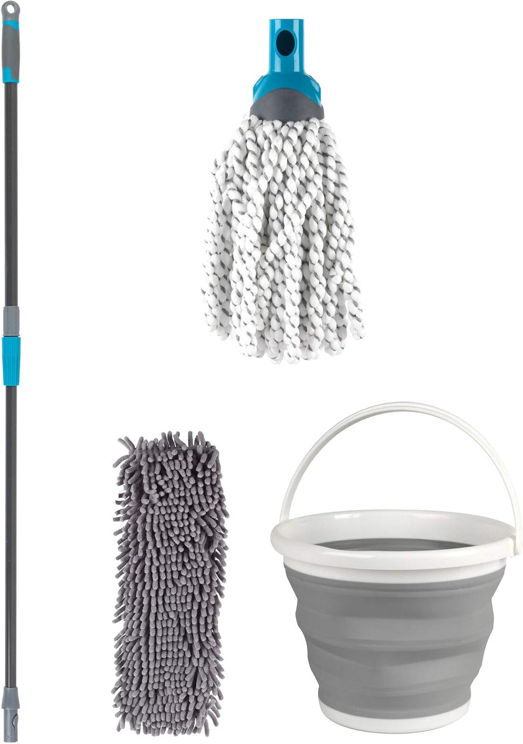 Beldray COMBO5574 Click and Connect Set with Microfibre/Chenille Mops and 10 Litre Collapsible