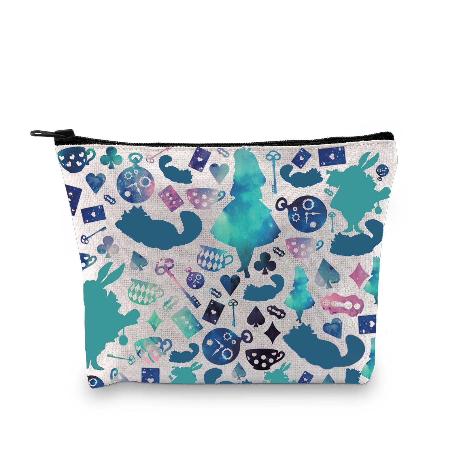 Wondderrland Fairy Tale Makeup Bag Movie Fans Gift Cosmetic Bag For Cartoon Lover Zipper Pouch