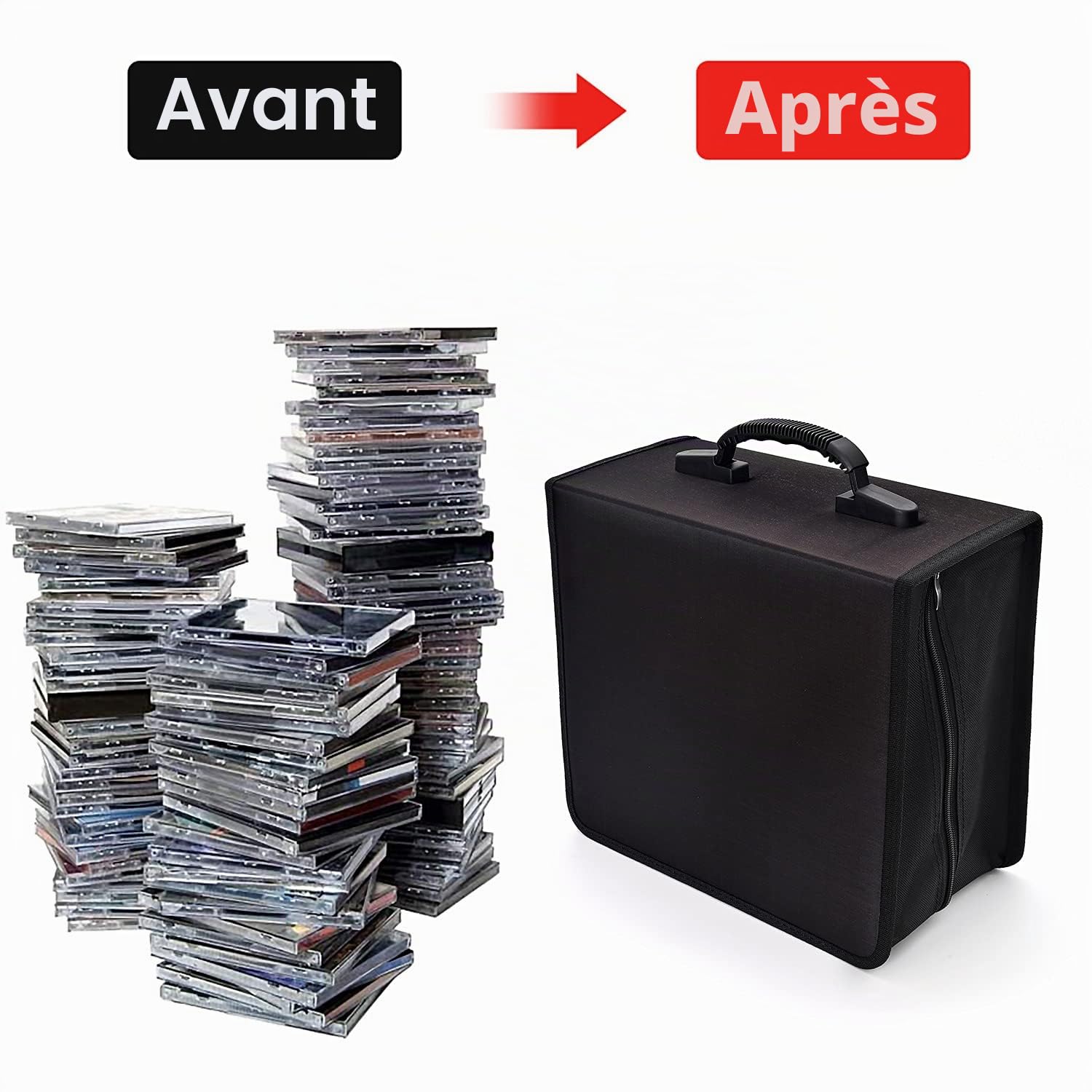 Étui pour CD 432 Capacité Boîtier CD Fermeture Éclair Protection Stockage Organisateur