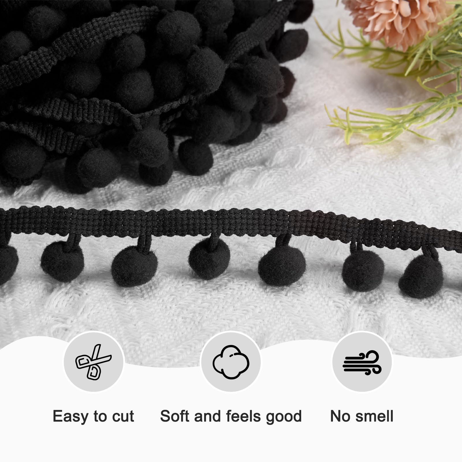 M METERXITY Pom Pom Ball Fringe Trim - Image 2