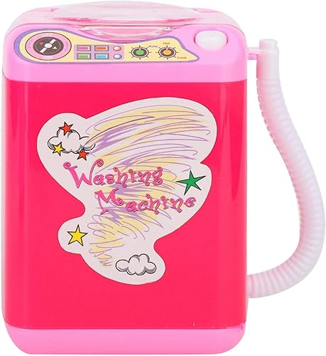 MIni Lavadora eléctrica, lavadora de mini simulación ANGGREK con cepillo de maquillaje eléctrico (rojo)