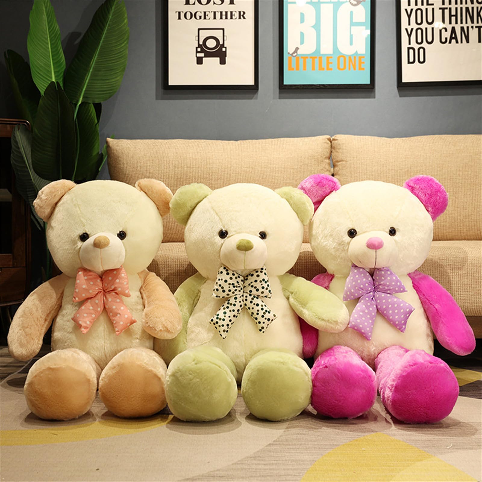 TeddybäR PlüSchtier, Groß TeddybäR XXL Deko BäR, Weich XXL Kuscheltier, Gewichtskuscheltier,TeddybäR Schleife Fliege, Geschenk FüR Kinder Erwachsene Schlafzimmerdekoration (80cm,zi)