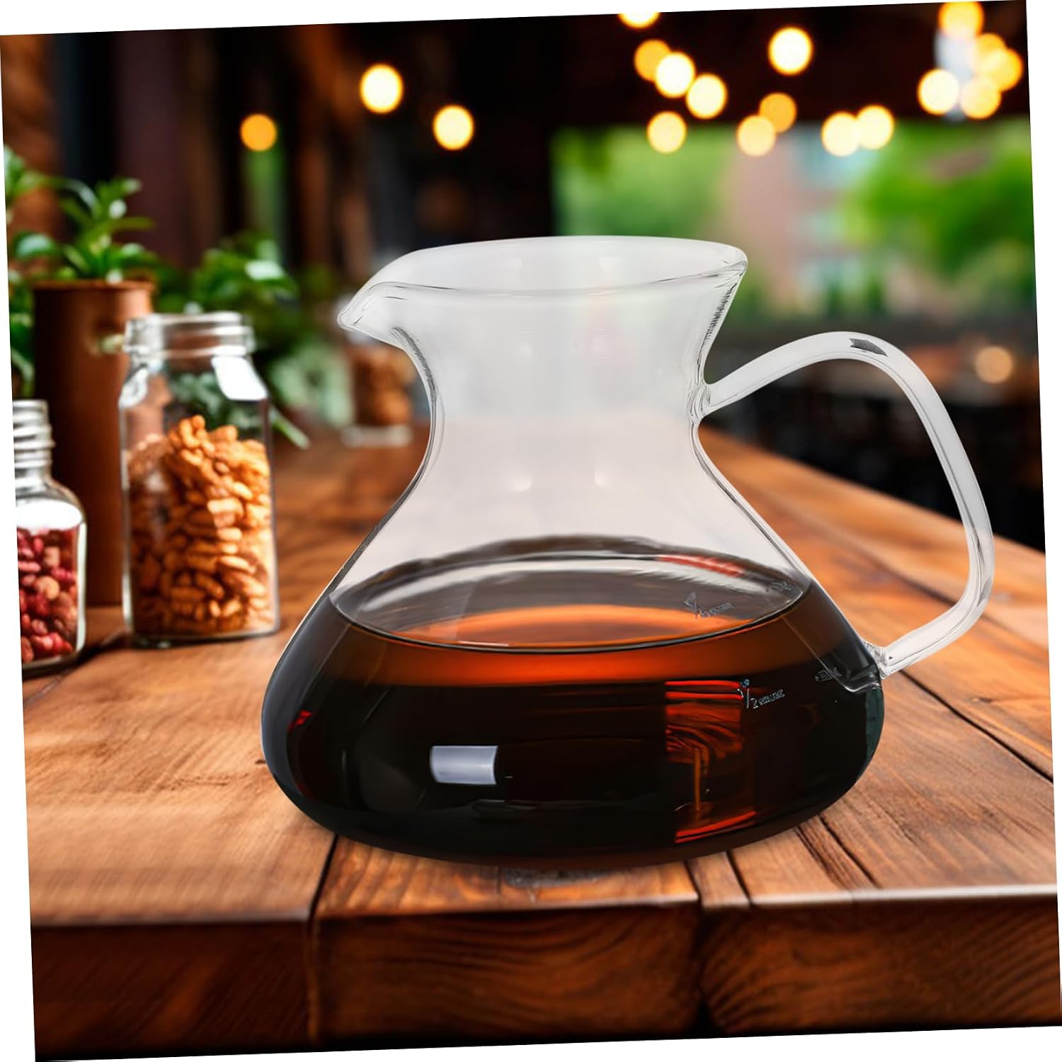 Luxshiny Glass Coffee Carafe 300ml Heat Resistant Serving Jug with Handle for Hand Pour Drip Coffee and Tea