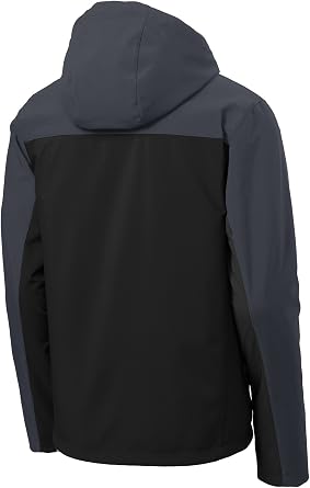 Port Authority Hooded Core Soft Shell Jacket. J335 Black/Battleship Grey M