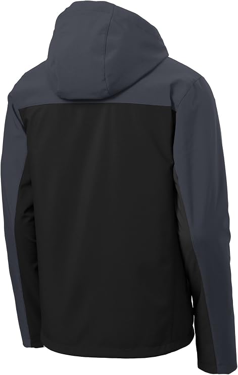 Port Authority Hooded Core Soft Shell Jacket. J335 Black/Battleship Grey M