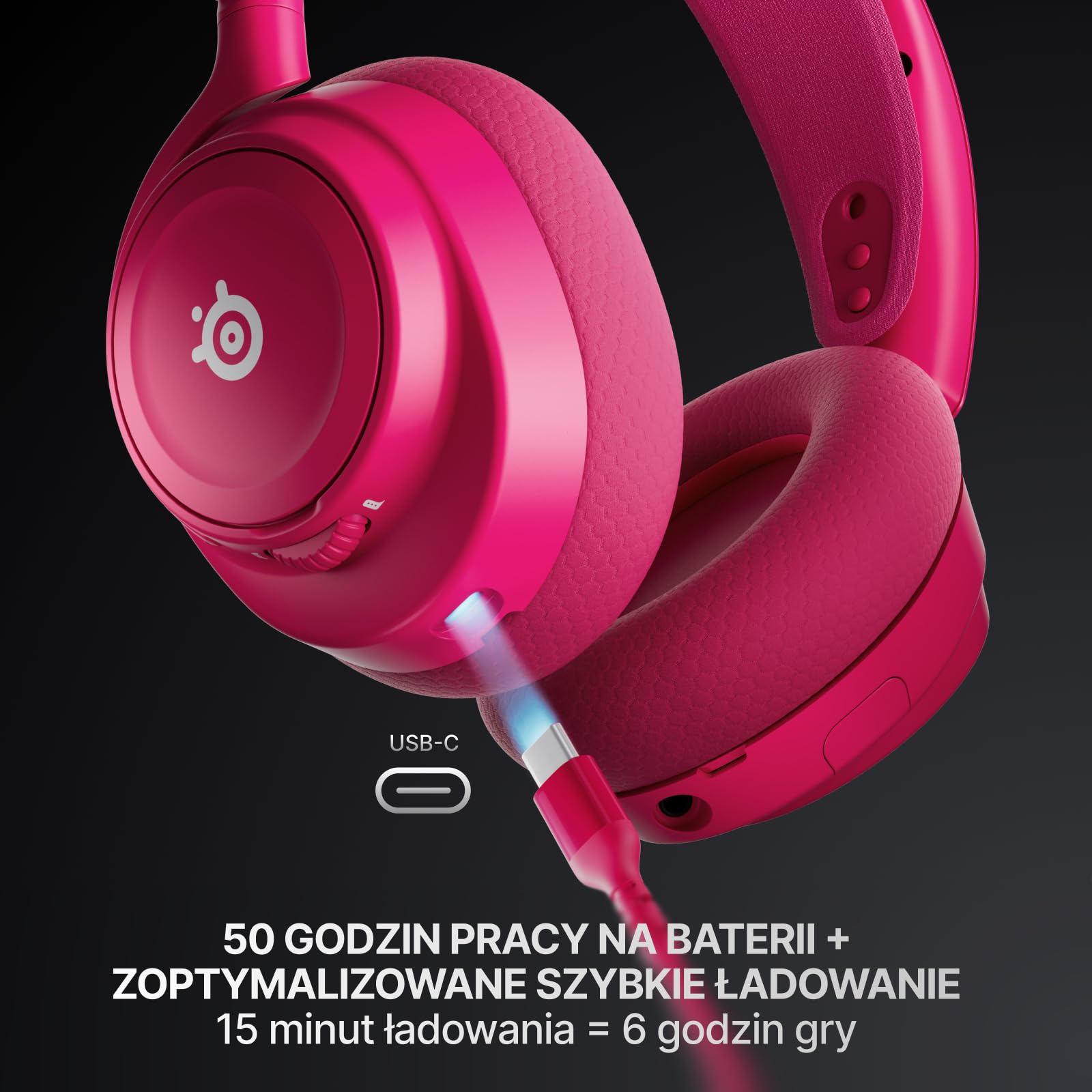 SteelSeries Arctis Nova 7P Wireless Gen 2 do gier -sterowanie aplikacją w czasie rzeczywistym - 50H + -przetworniki magnetyczne z magnesem neodymowym -miks 2,4 GHz/Bluetooth -PS5,PC, Switch 1/2,mobile