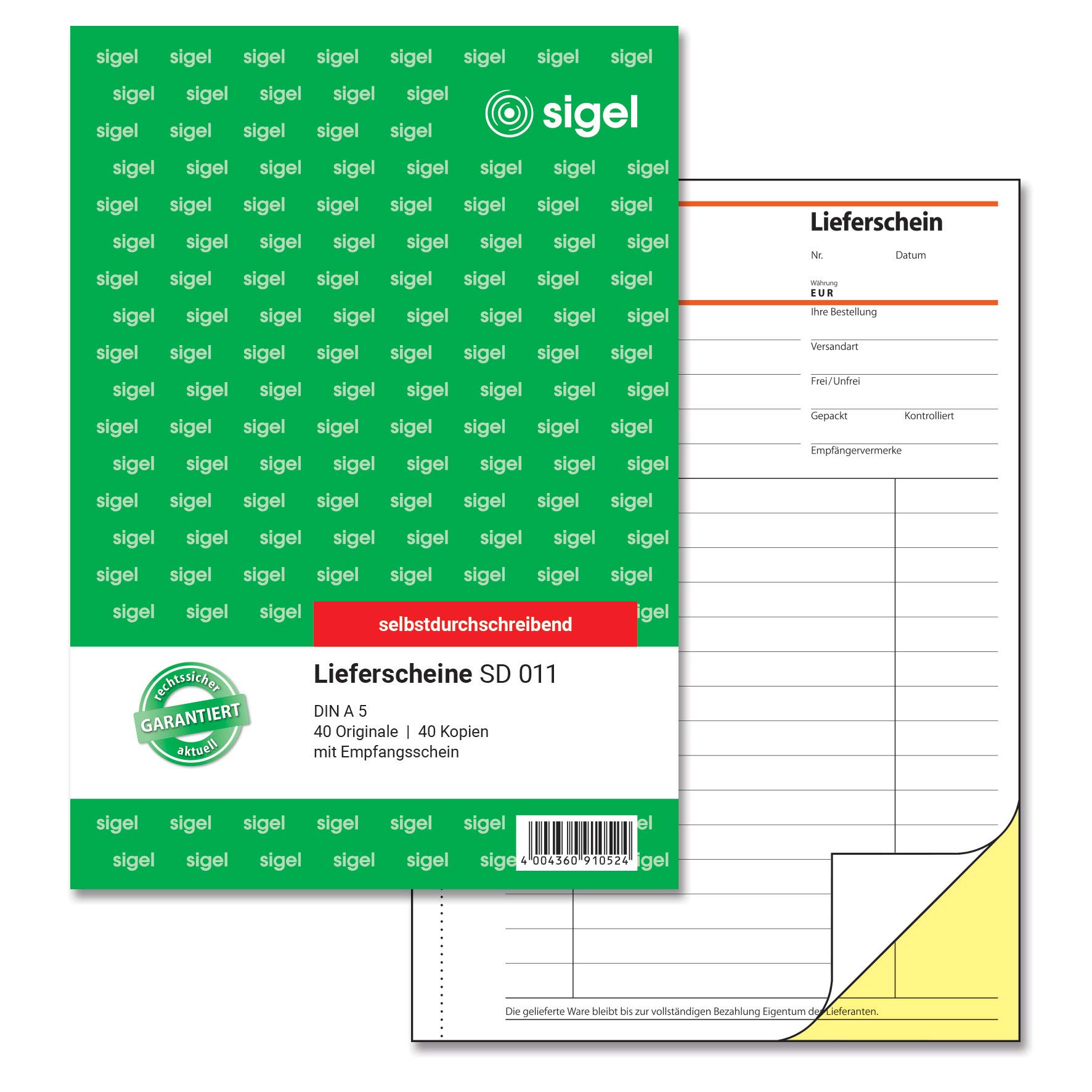 SIGEL SD011 Lieferscheine A5 - Selbstdurchschreibend 2x40 Blatt