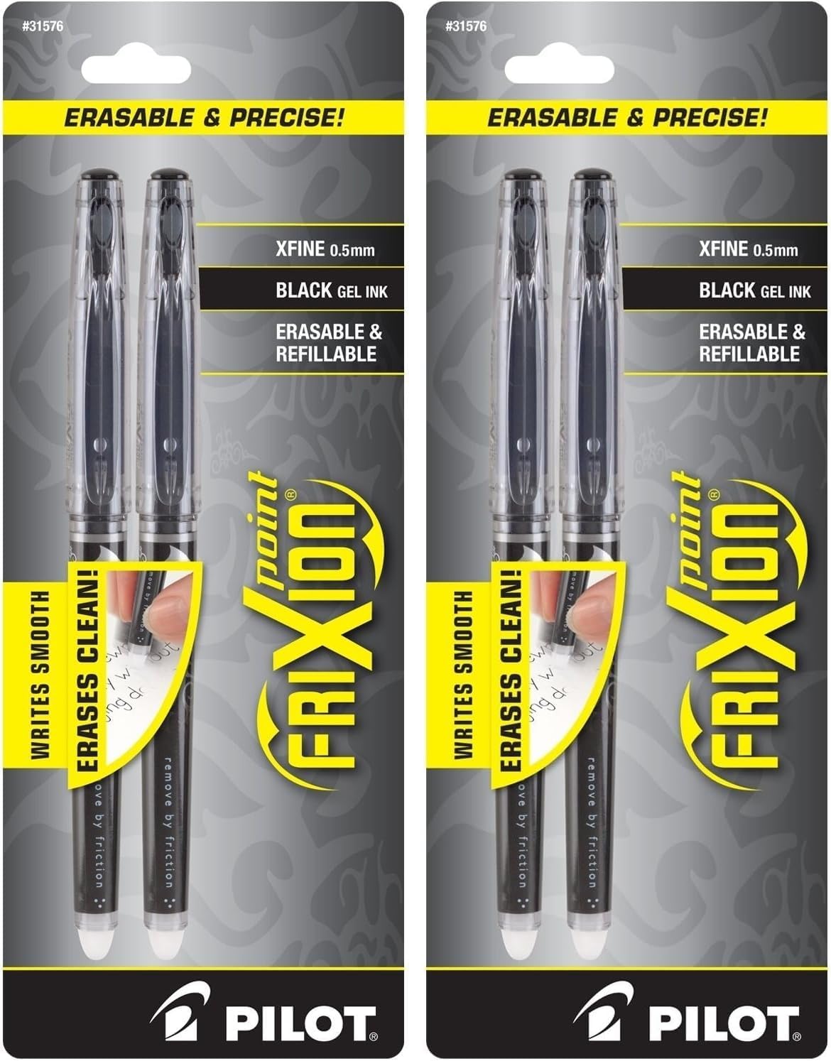 PILOT FriXion Point Erasable & Refillable Gel Ink Pens, Extra Fine Point, Blue Ink, 12-Pack (31574)-2 Pack