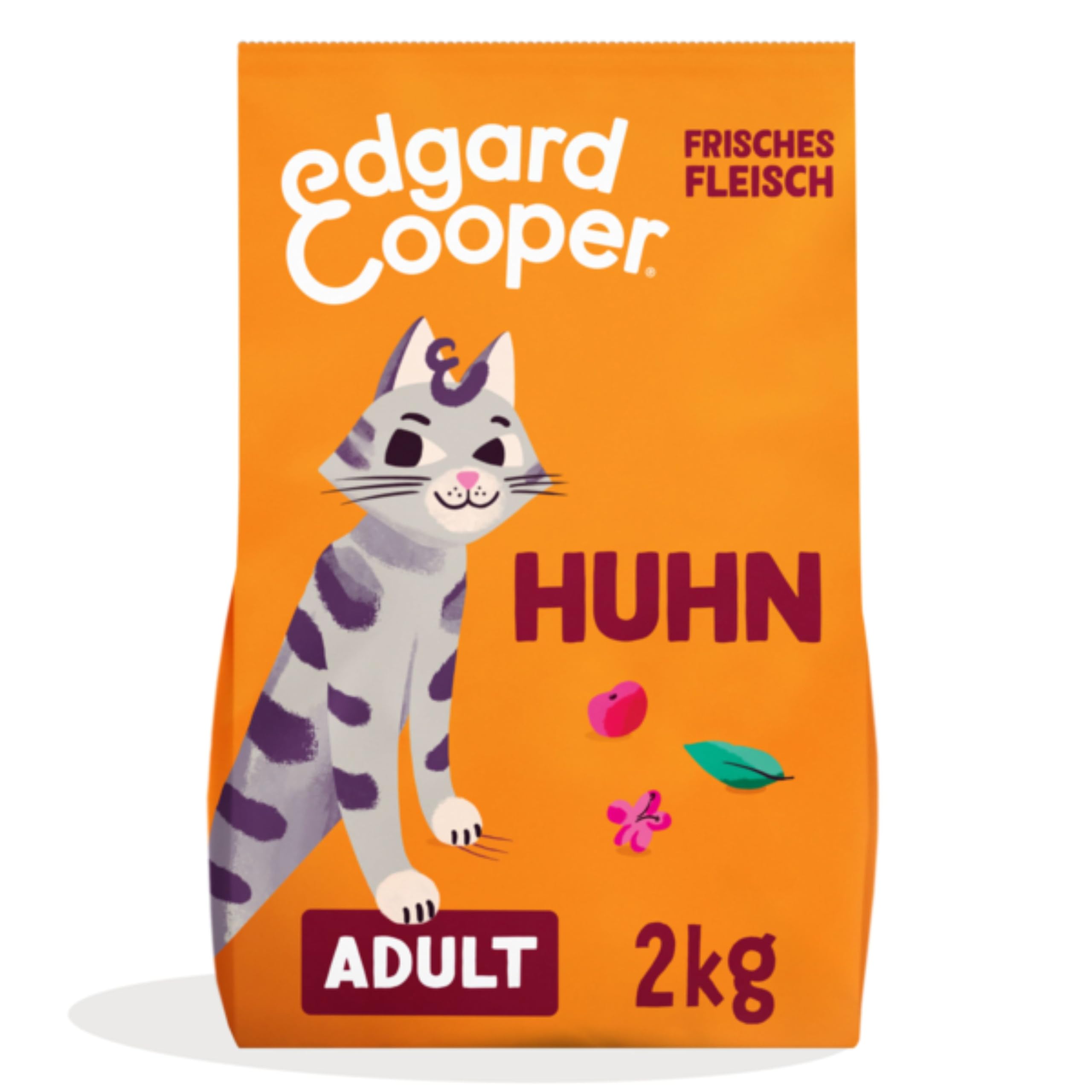 Edgard & Cooper Katzenfutter, Trockenfutter für Katzen, (Huhn, 2kg), Getreidefrei, voll von frischem Fleisch und natürlichen Zutaten, geeignet für sterilisierte und aktive Katzen