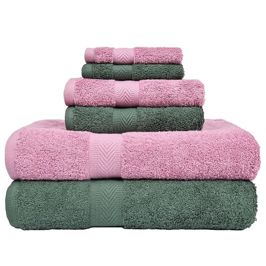 haus & kinder 100 Cotton Towel Set of 6 Combo 2 Bath, 2 Hand, 2 Face