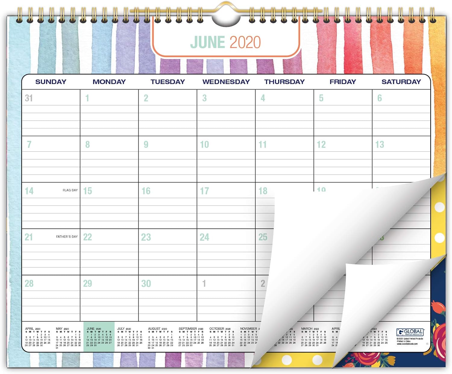 2020-2021 Wall Calendar - 12"x15" - Colorful, Vibrant, Fun and Fashionable Monthly Calendar (Runs from July 2020 Through December 2021)