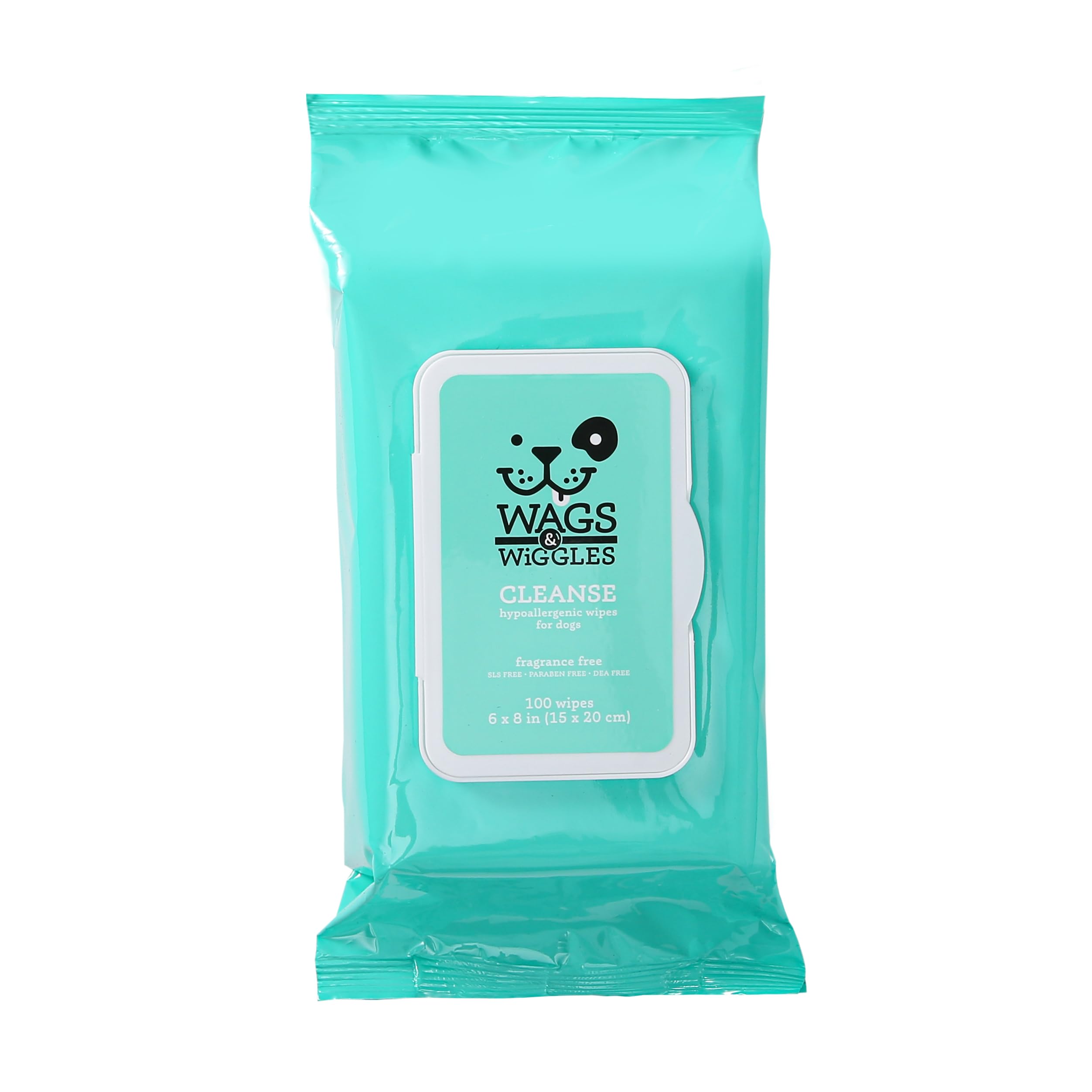 Wags & Wiggles Cleanse Lot de 12 lingettes hypoallergéniques 100 carats pour Chien sans Parfum pour Garder Les Animaux domestiques Propres