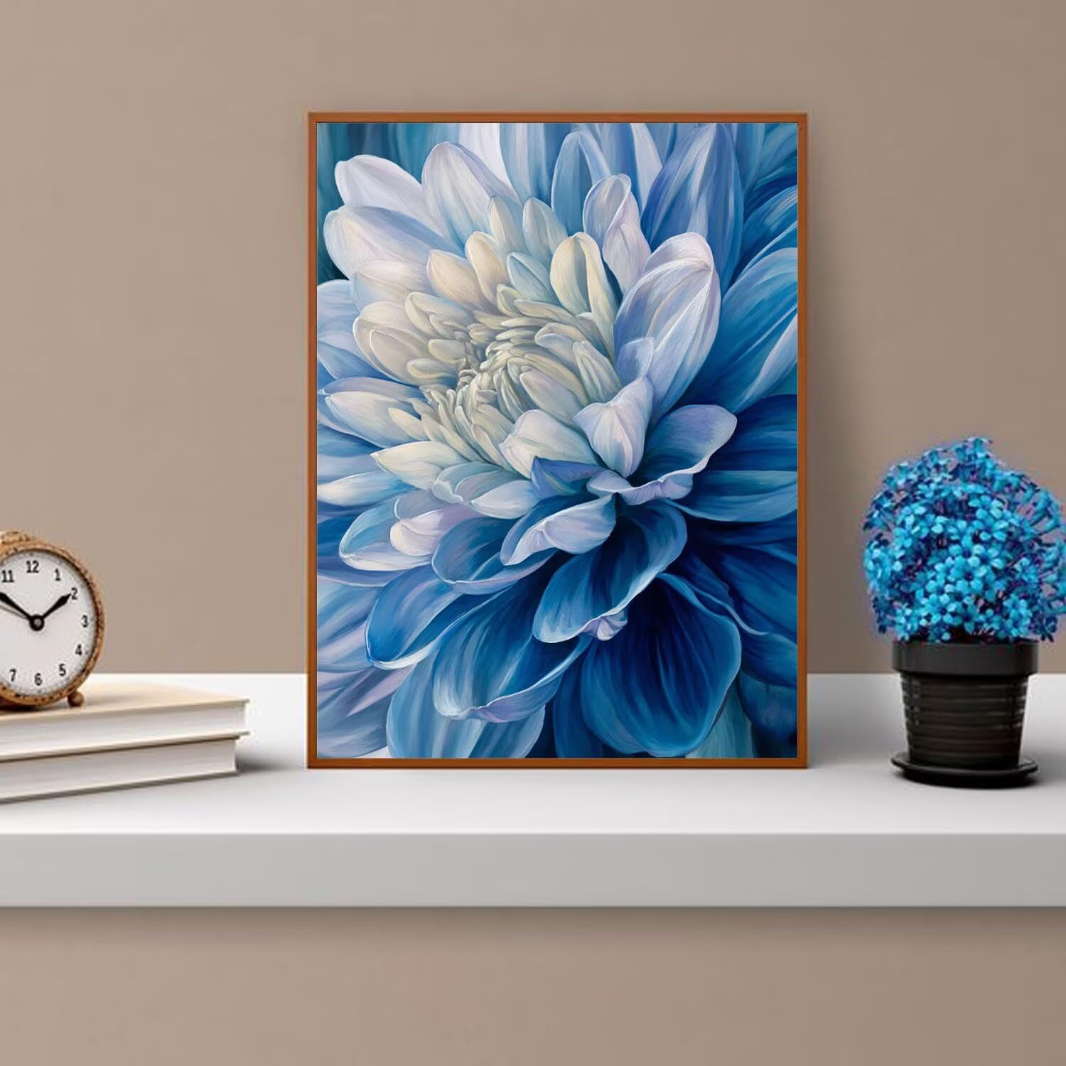 Dipingere con i Numeri Adulti Fiori, Blu viola Dipingere con i Numeri Bambini DIY Kit, Set Premium con Pennelli, Decorazione Casa & Creativo Regalo, Attività di Tempo libero 90x120cm z-173