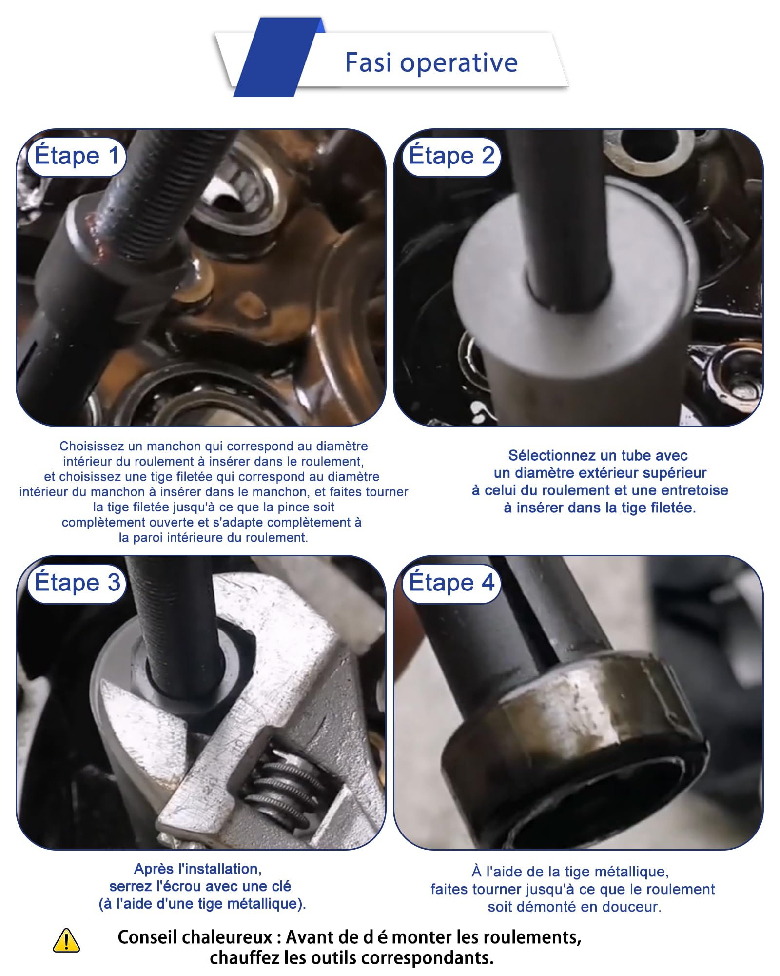Velo Extracteur de Roulements Interieur avec valises moulées par soufflage Arrache Roulement avec 5 Pinces(9-23mm) pour Roulements Vélo, Roulements à Aiguilles, Roulements Boîte Vitesses...
