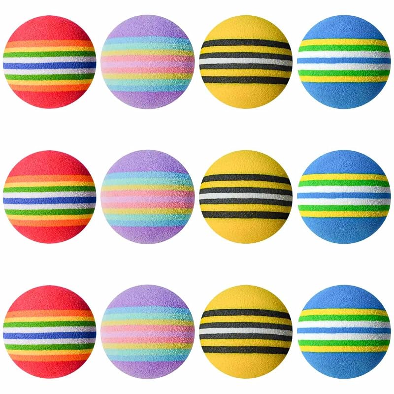 Bolas de Espuma EVA para Gatos e Cães yuntop, Cores Variadas, Pacote com 12