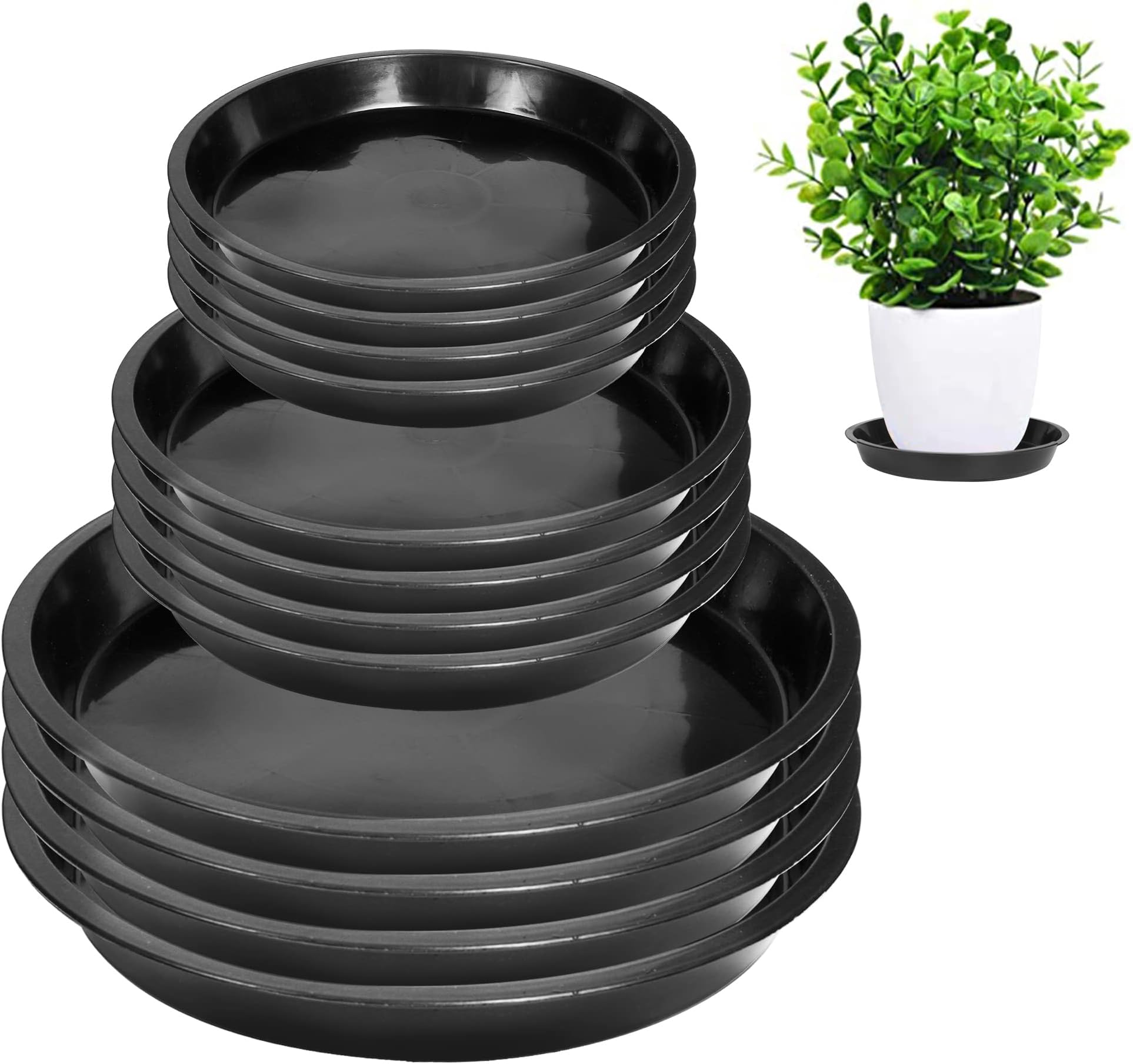 DUNPUTE 9 Pack Plant Saucer 8 10 12 Inch, Flower Pot