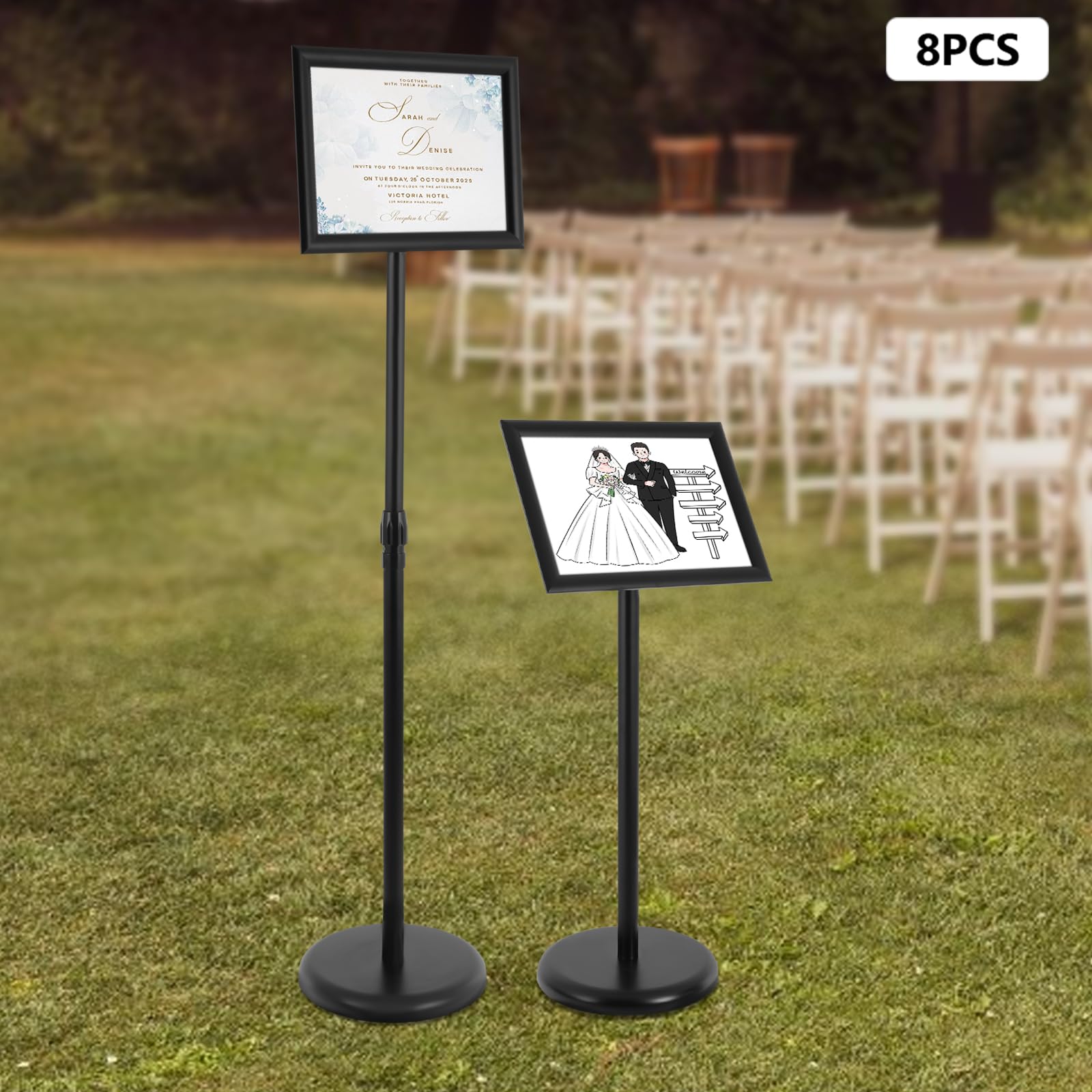 8 soportes para carteles DIN A4 para pantalla, soporte ajustable para carteles, soporte de póster para mesa, soporte de metal reutilizable para tiendas, restaurantes y publicidad
