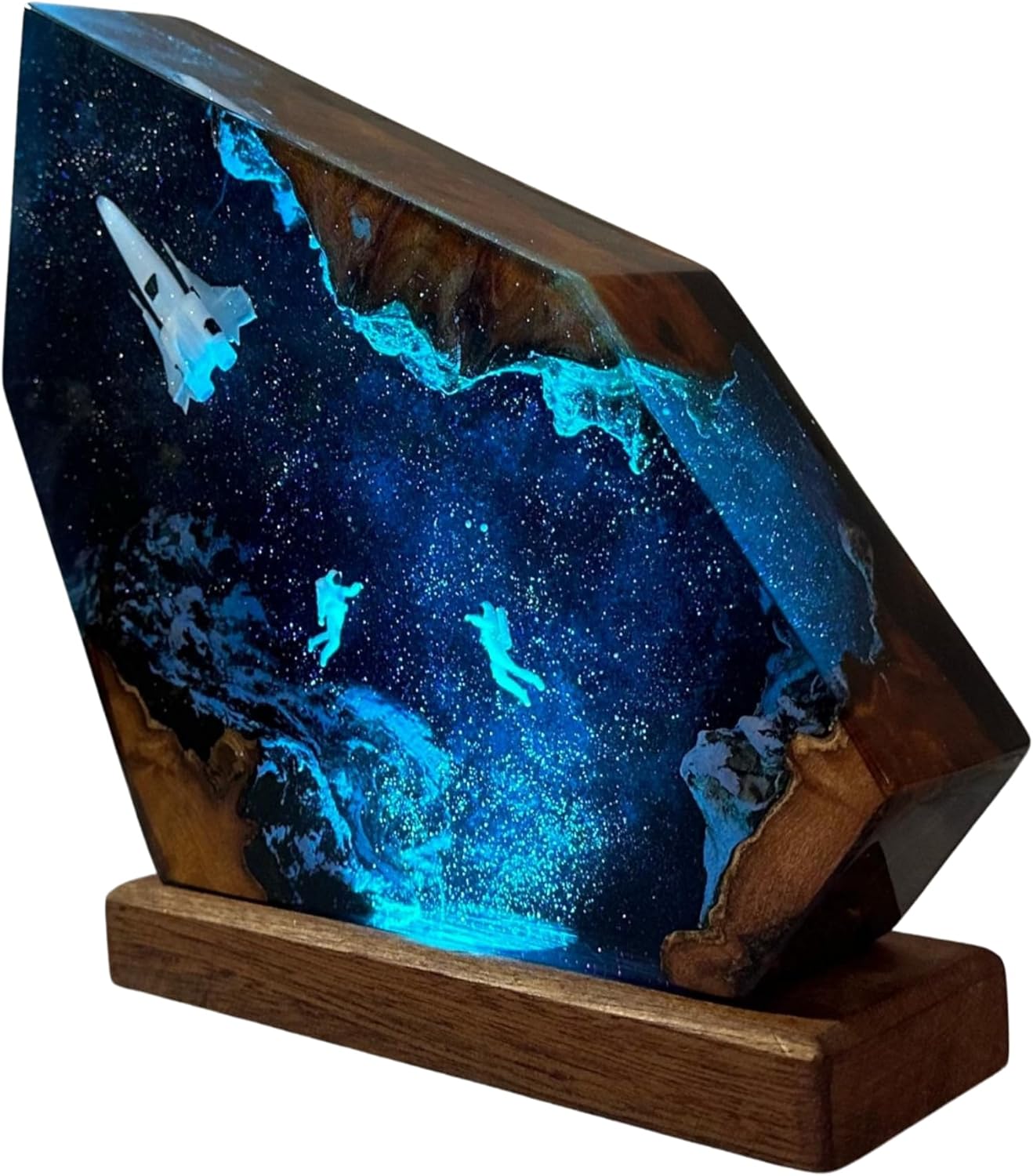 Space Resin Night Light with Astronaut Rocket, Astronaut resin Lamp, Resin Universe Lamp, Universe Lamp, Galaxy Night Light, Resin Lamp, Resin Night Light (4x6 inch)