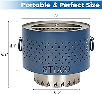Vista 4 de STBoo Hoguera de mesa – Chimenea de pellets de bajo humo con bandeja de cenizas Mini chimenea personal portátil para interiores y exteriores