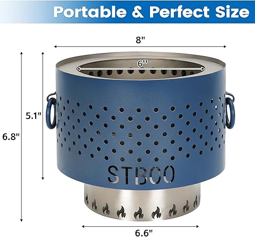 Miniatura 4 de STBoo Hoguera de mesa – Chimenea de pellets de bajo humo con bandeja de cenizas Mini chimenea personal portátil para interiores y exteriores