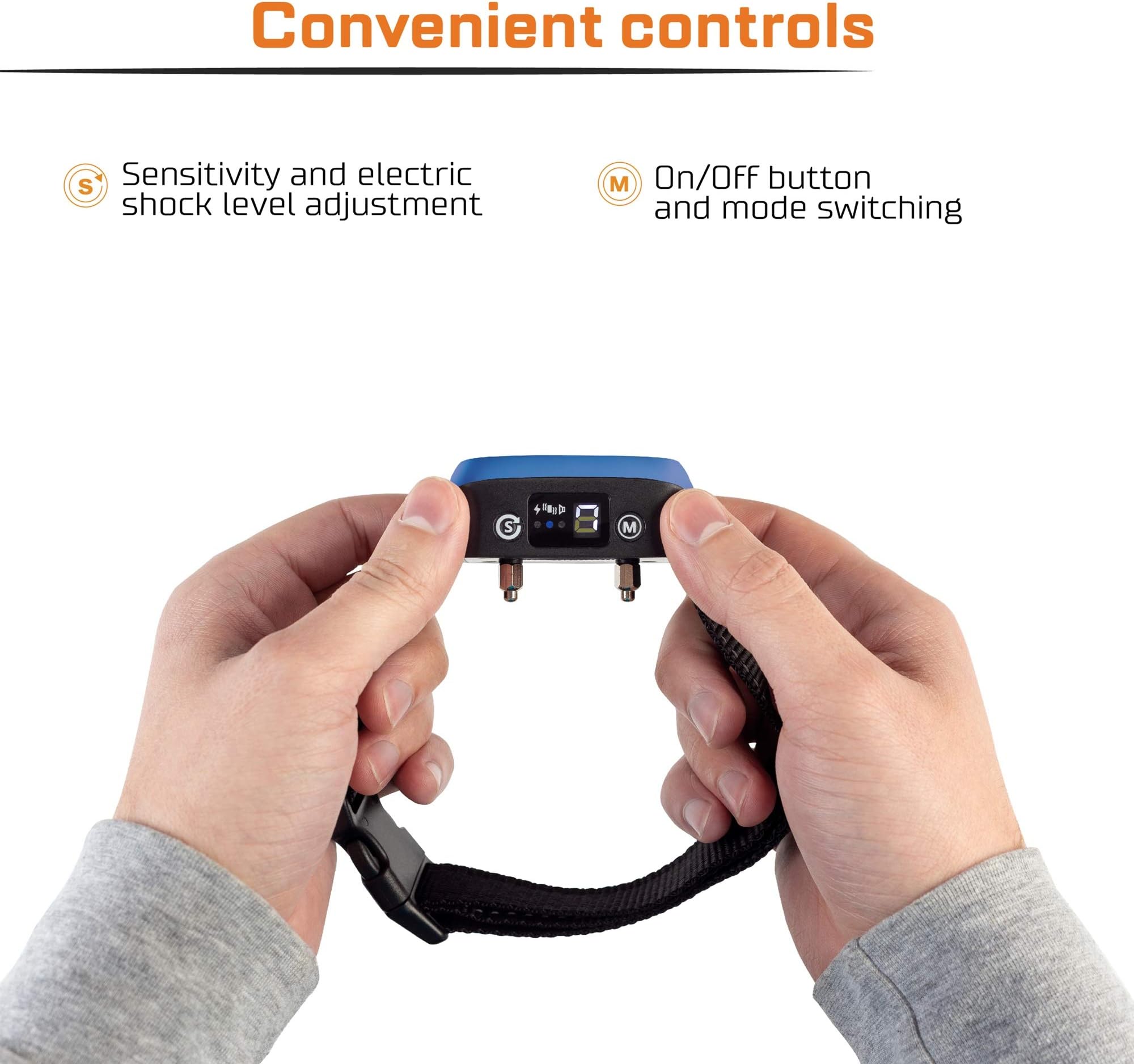 New2019 Humane Bark Collar for Small Medium Large Dogs | Rechargeable Dog Bark Collar | 3 Modes of Influence on The Dog Sound Warning Vibration Static Shock