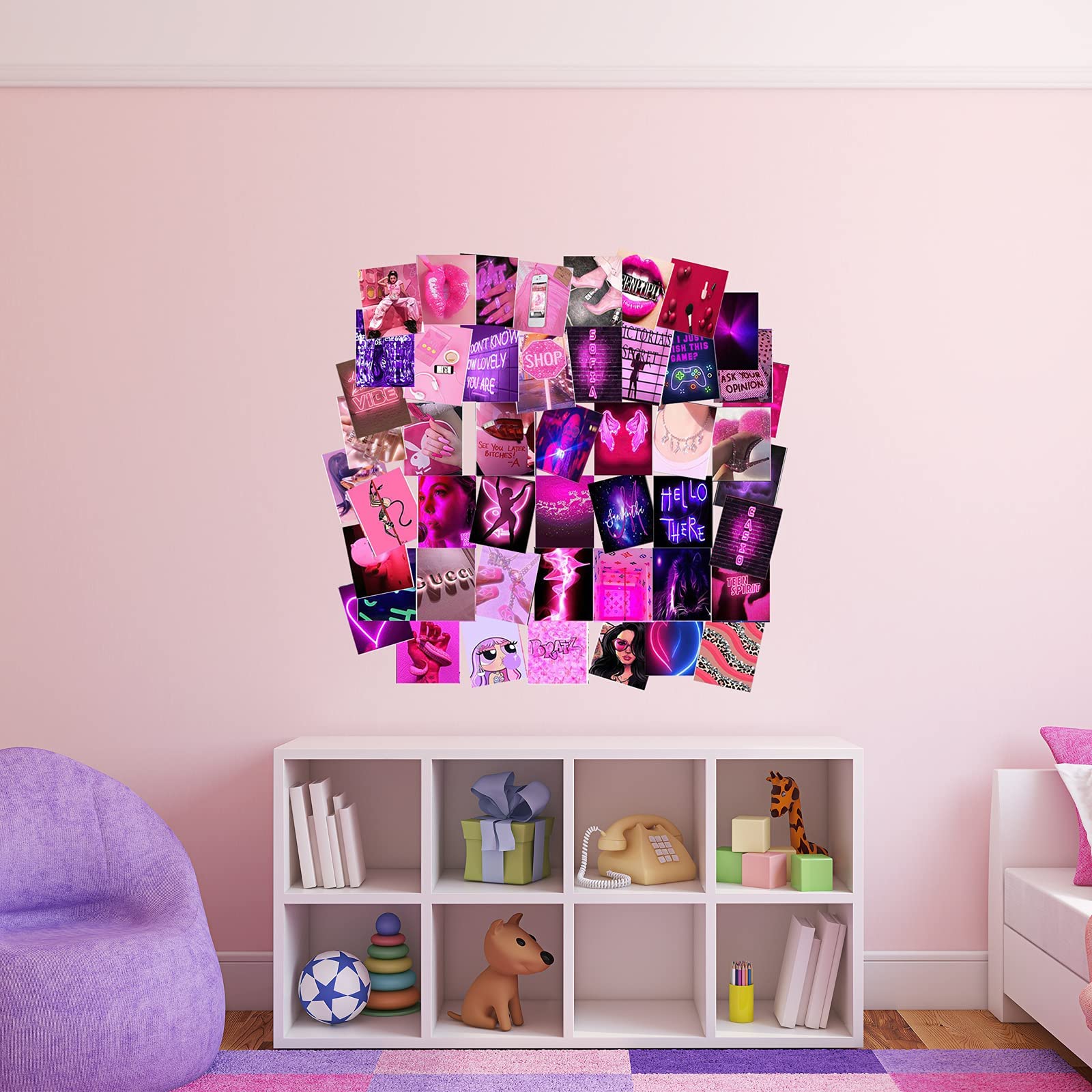 Buy Pink Wall Collage Kit Aesthetic Picture, 50 Set 4x6 inch, Rosy