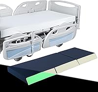 MABOZOO 3-Inch Thick Fall Mat for Seniors: Waterproof Tri-Fold Bedside Mat with Glow-in-Dark Strips, Anti-Slip, 66x24x3.5"