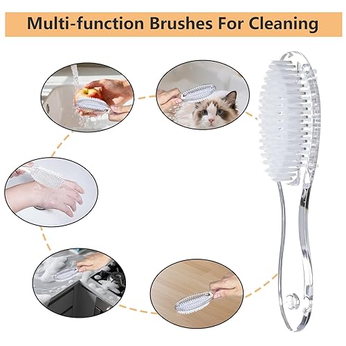 Miniatura 38 de Cepillo de uñas para limpiar las uñas, paquete de 3, cepillos de uñas de doble cara para limpieza de uñas y dedos de los pies, cerdas suaves