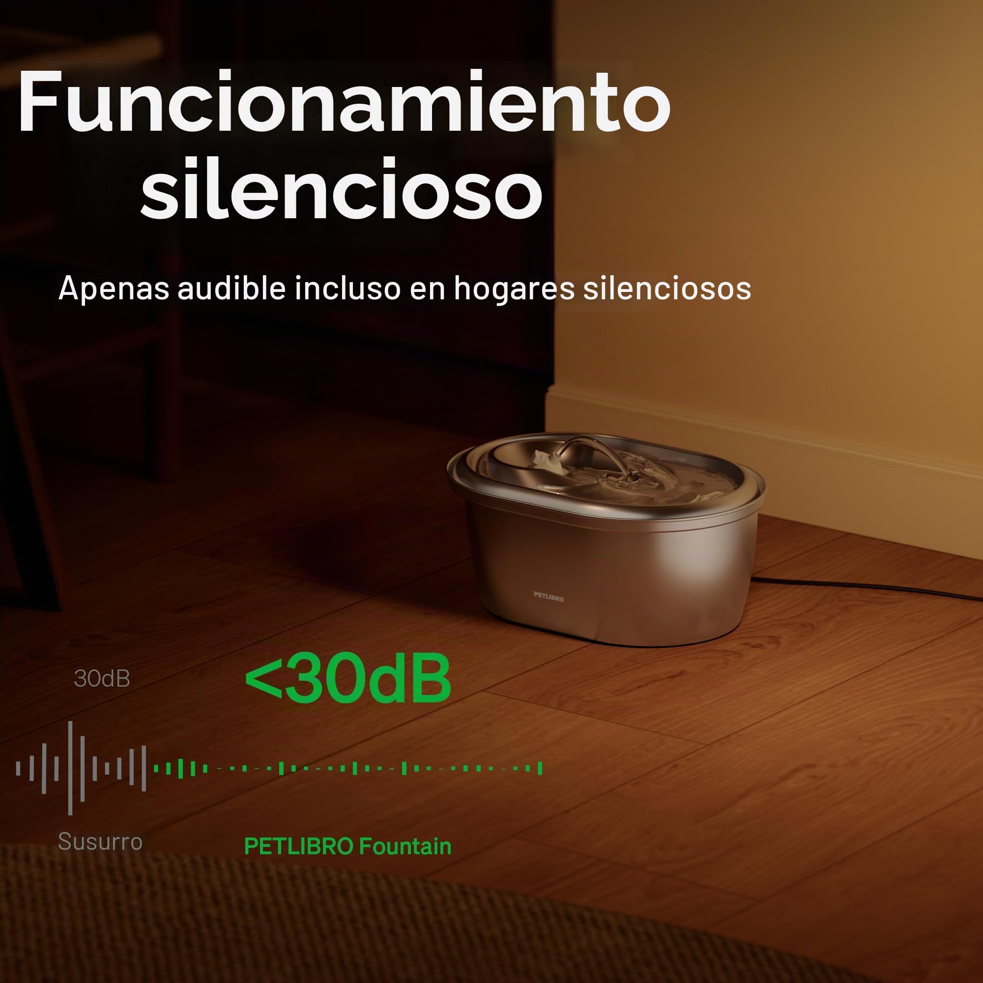 PETLIBRO Fuente de Agua de Acero Inoxidable para Gatos y Perros Interior, Dispensador Automático de Grado Alimenticio con 4 Filtros