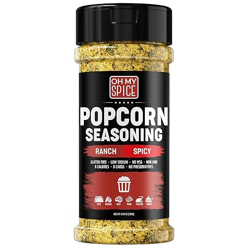 Vista 46 de Condimento para palomitas de maíz, mezcla de condimentos de rancho picante, sin gluten y bajo en sodio, condimentos con sabor a palomitas de maíz
