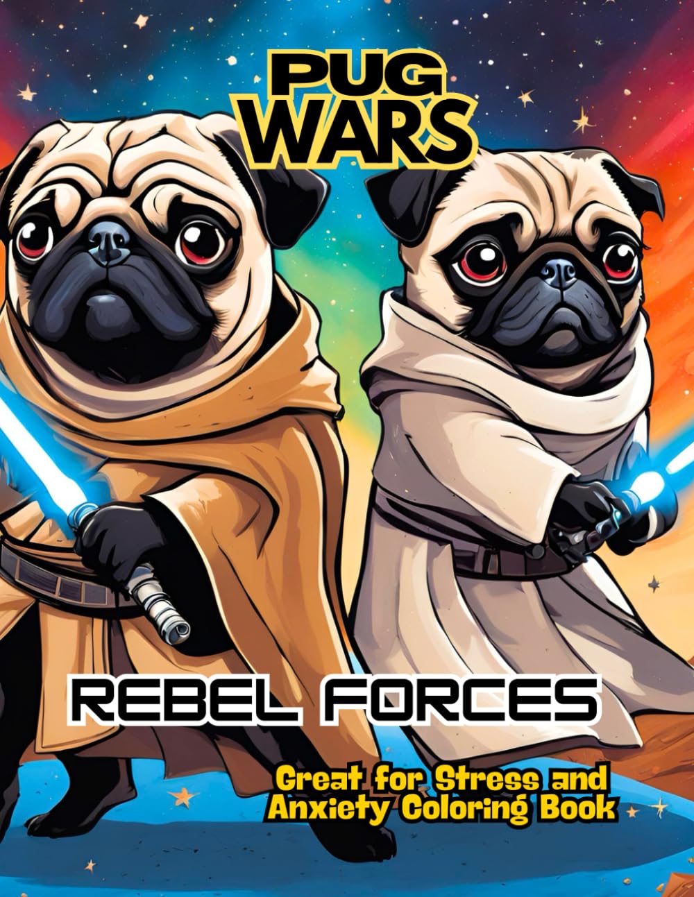 PUG WARS REBEL FORCES GREAT FOR STRESS AND ANXIETY COLORING BOOK