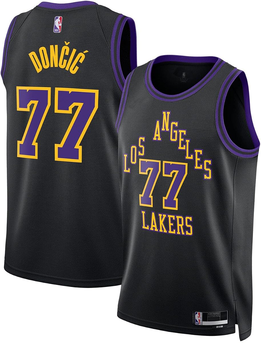 Luka Doncic Los Angeles Lakers NBA Kids Youth Black City Edition Swingman Jersey