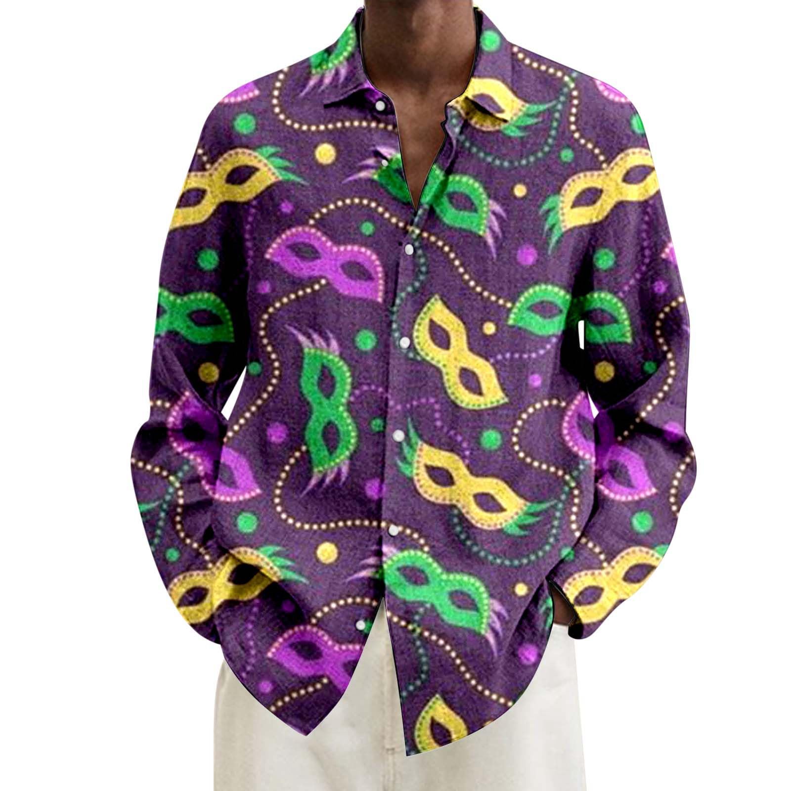 Mens T Shirt Men Sparkly Shiny Sequin Blouse Mardi Gras Mask Tshirt 80s Fancy Dress Long Sleeve Disco Funny Holiday Carnival Shirts Manches Longues Designer 60s Costumes 90s Outfits Costume for Uk Top