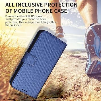 Personalized Leather Wallet Flip Phone Case for Honor 500 Smart,Custom Picture Image Name on Leather Flip Stand Cover Shockproof Protection for 500 Smart Case-Blue-K1