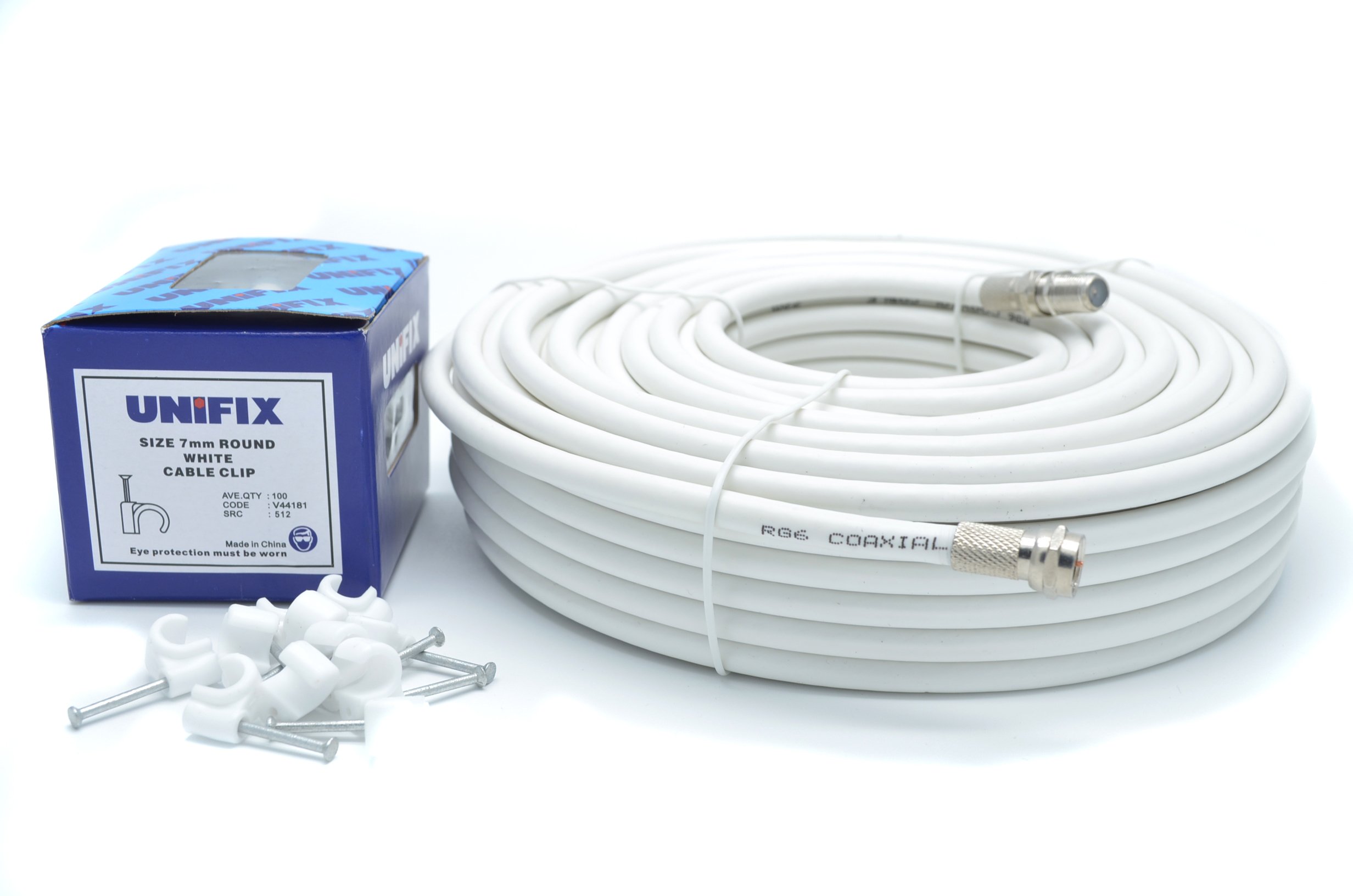 5M White Coax Cable For Virgin Media, Sky TV, Broadband Extension and Tivo & Superhub (5M, WHITE) - 5