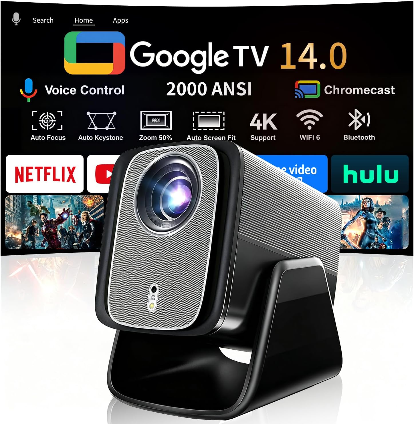 Google TV-Licensed Smart Projector...
