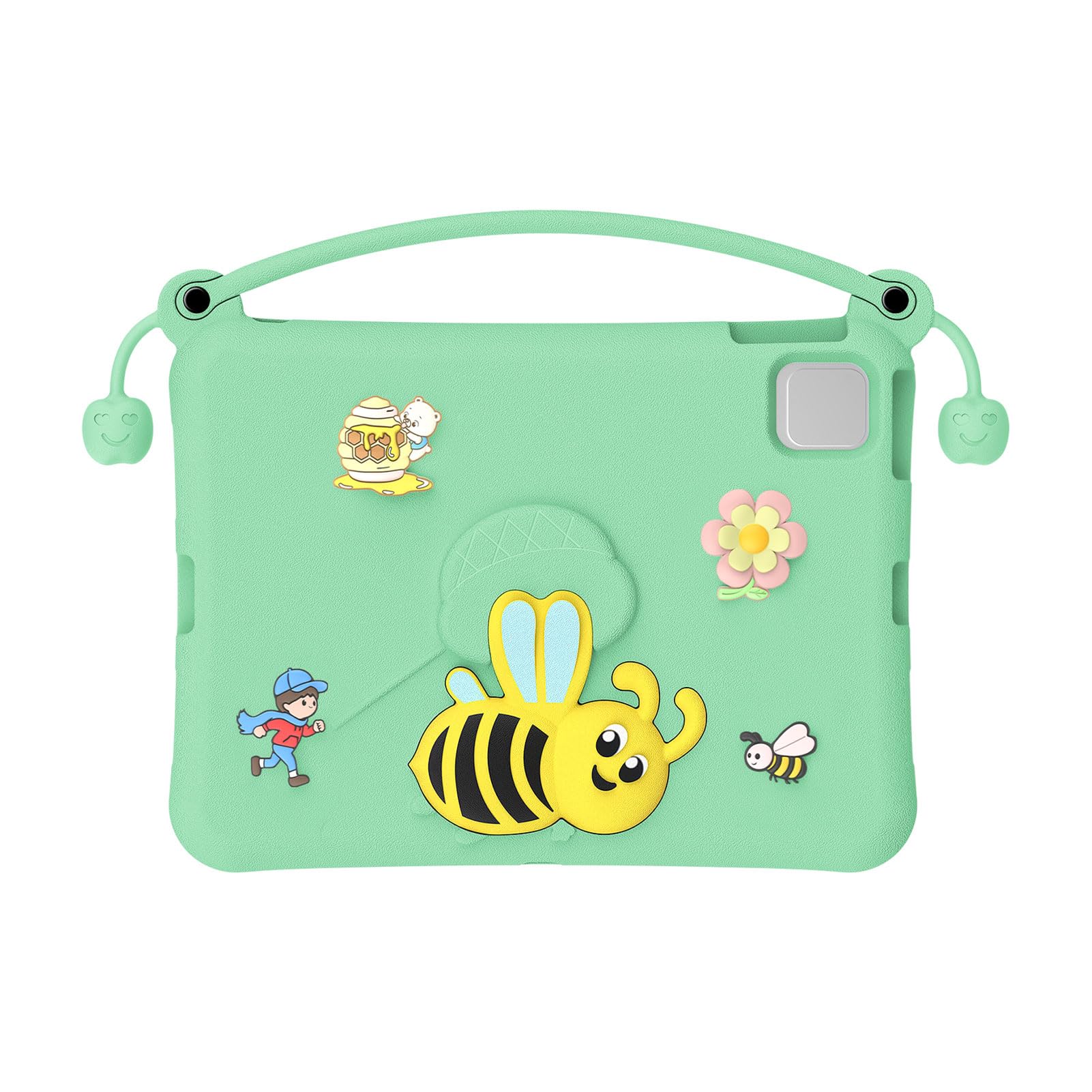Wakects Custodia Protettiva in EVA per Tablet Custodia Protettiva Antiurto con Supporto 32 X 22,2 X 3,3 Cm Cover Lavabile per Bambini Studenti Adatta per Pro 11 Air 4 5 6 7 10° 11° (Ciano chiaro)