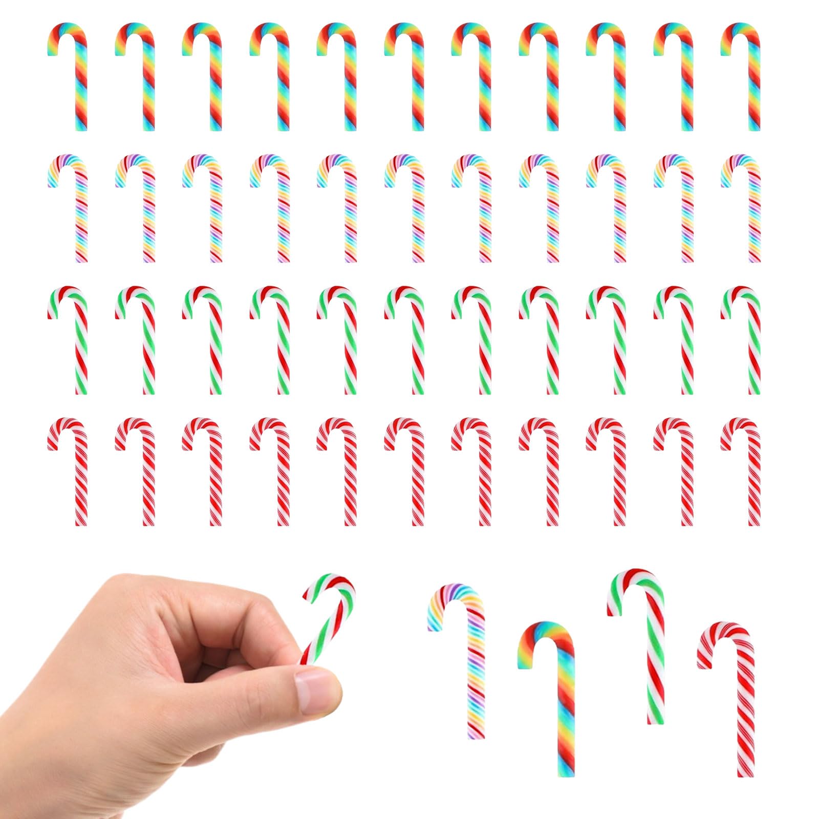 FUKPO 6 Pièces Sucre D Orge Noel, Sucre D Orge Plastique Decoration Sapin Noel