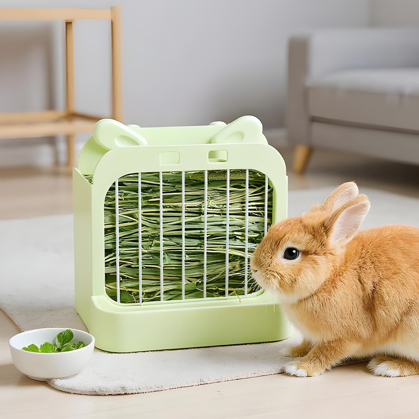 Râtelier à Foin pour Lapin Distributeur d' | Grande Capacité Support à Foin pour Petit Animal pour Chinchilla Hamster Gerbille Rongeur et Sugar Glider