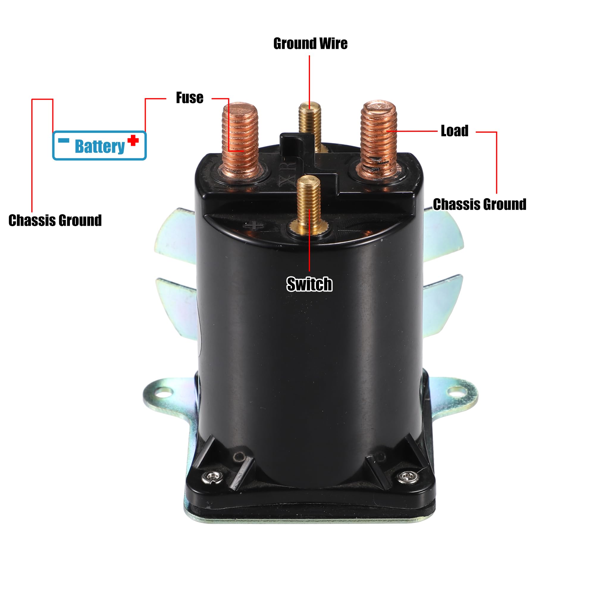 QUARKZMAN Interruptor de Solenoide de Arranque 12V 200A 4 Terminales de Solenoide de Metal