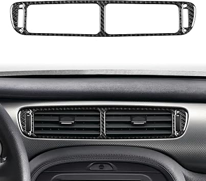 Car Dashboard Console Air Conditioner Vent Cover Trim Compatible with Jaguar X-Type 2001 2002 2003 2004 2005 2006 2007 2008 2009 Carbon Fiber Interior Black