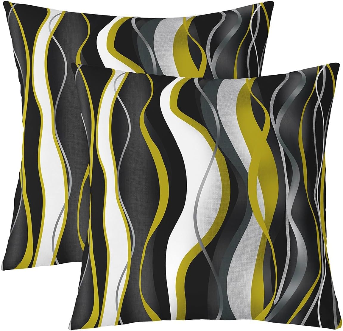 Sun Moon Throw Pillow Covers 22"x22" Set of 2 Soft Death Moth Cushion Covers for for Couch Sofa Skull Decor Sunflowers Botanical Blossom Black Yellow Decorative Pillowcases Outdoor Pillows Covers