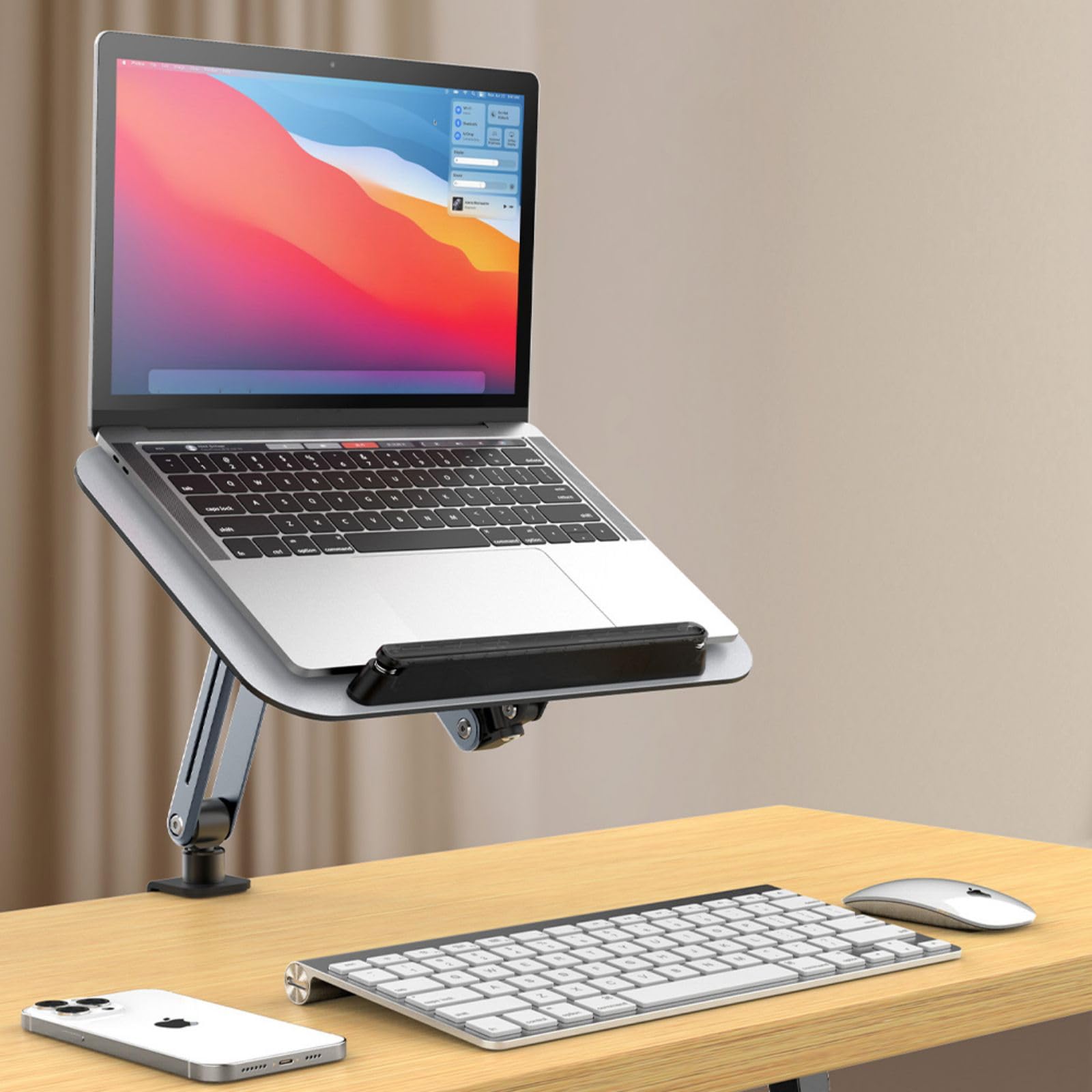 Supporto da braccio per computer portatile, elevazioni regolabili, supporto per laptop per postura e lettura comoda
