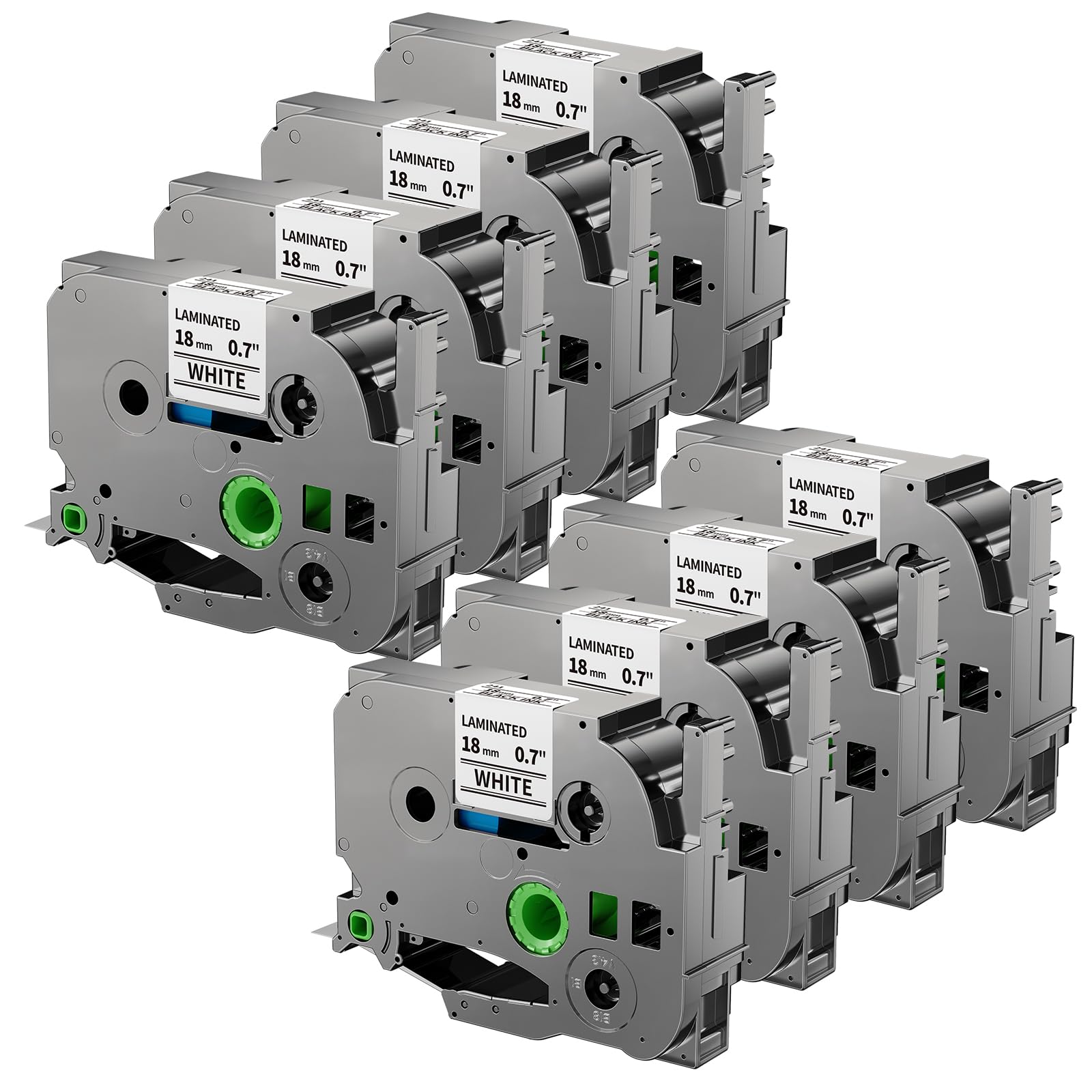 Nastro per etichette di ricambio da 18 mm per TZe-241 Brother Label Maker Tape 18 mm 0,7 pollici Tz laminato bianco TZe241 P-Touch nero su bianco per PTD410 PT-D400 PT-D610BT PTD600 ricarica, 3/4