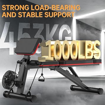 JOROTO Weight Bench Adjustable, Foldable Workout Bench Press, 453KG Load Strength Training Benches for Home Gym Full Body Workout, Roman Chair Dumbbell Bench