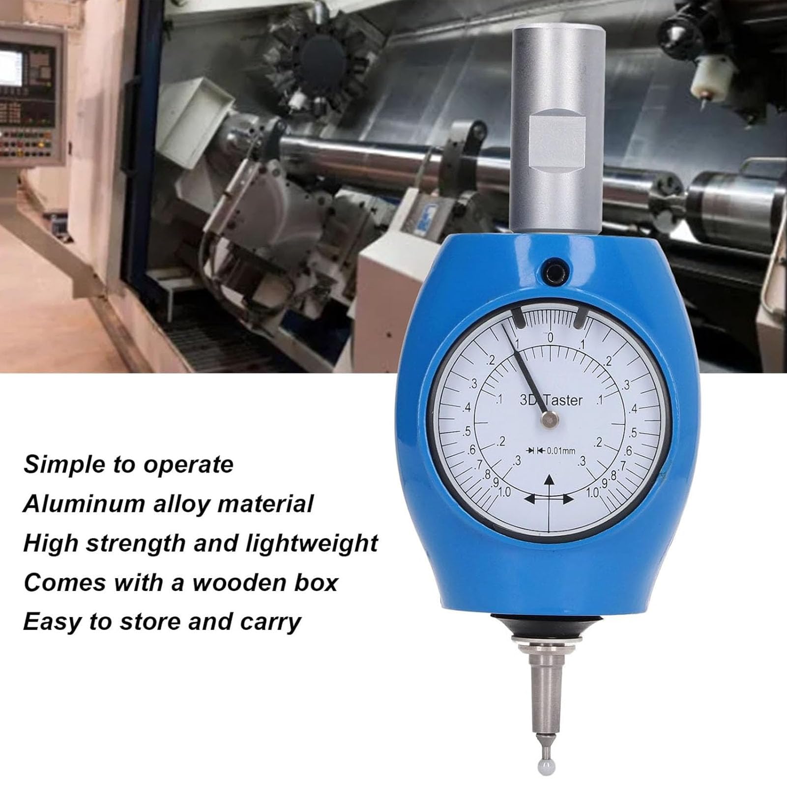 GOWENIC Uniwersalny Lokalizator Sond 3D do Obrabiarek CNC |Dokładny Wykrywacz Krawędzi ze Stopu Aluminium ze Schowkiem