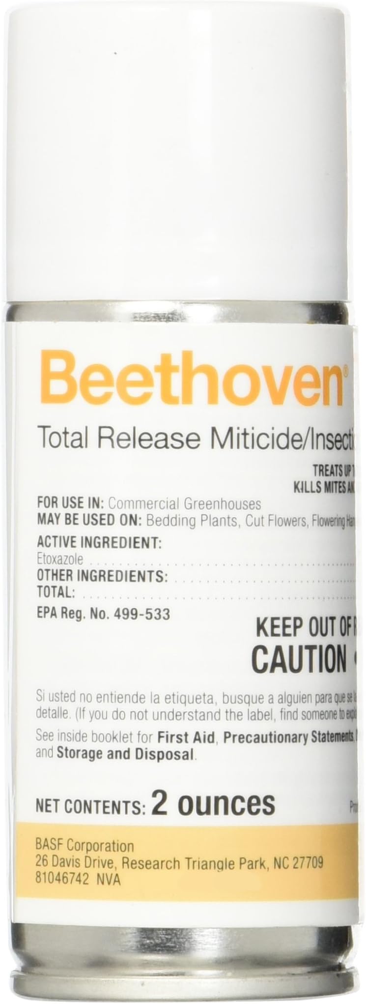 BASF Beethoven TR Total Release Miticide Insecticide - Spider Mite Control - Etoxazole - 3000 Sq Ft Coverage