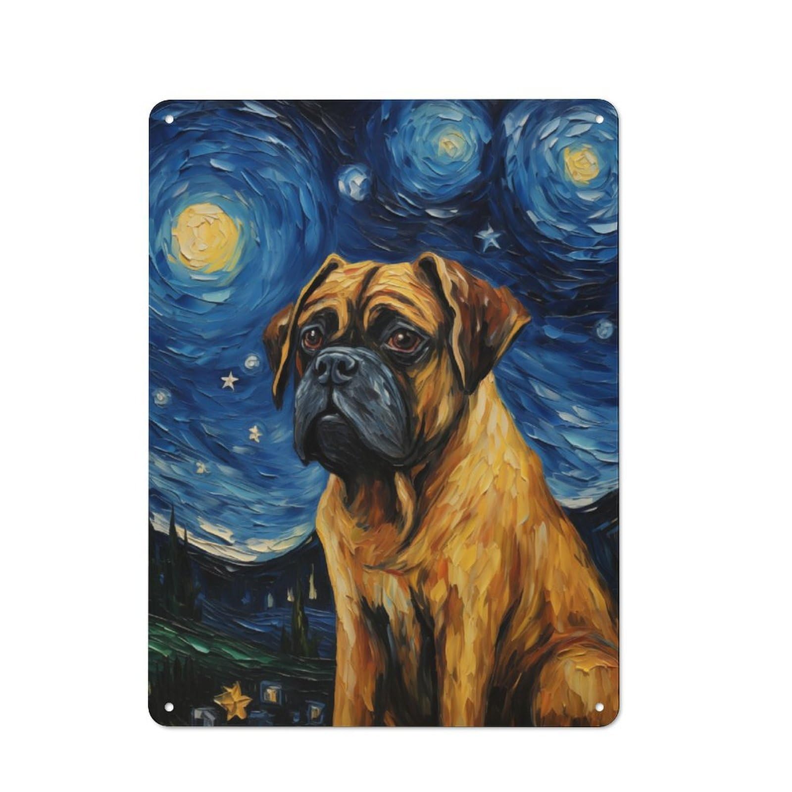 Junmoney Bullmastiff Tin Wall Plaque 40X30cm With For Pub Or Café, Suited To Pub Decor Enthusiasts, For Retro Home Interiors