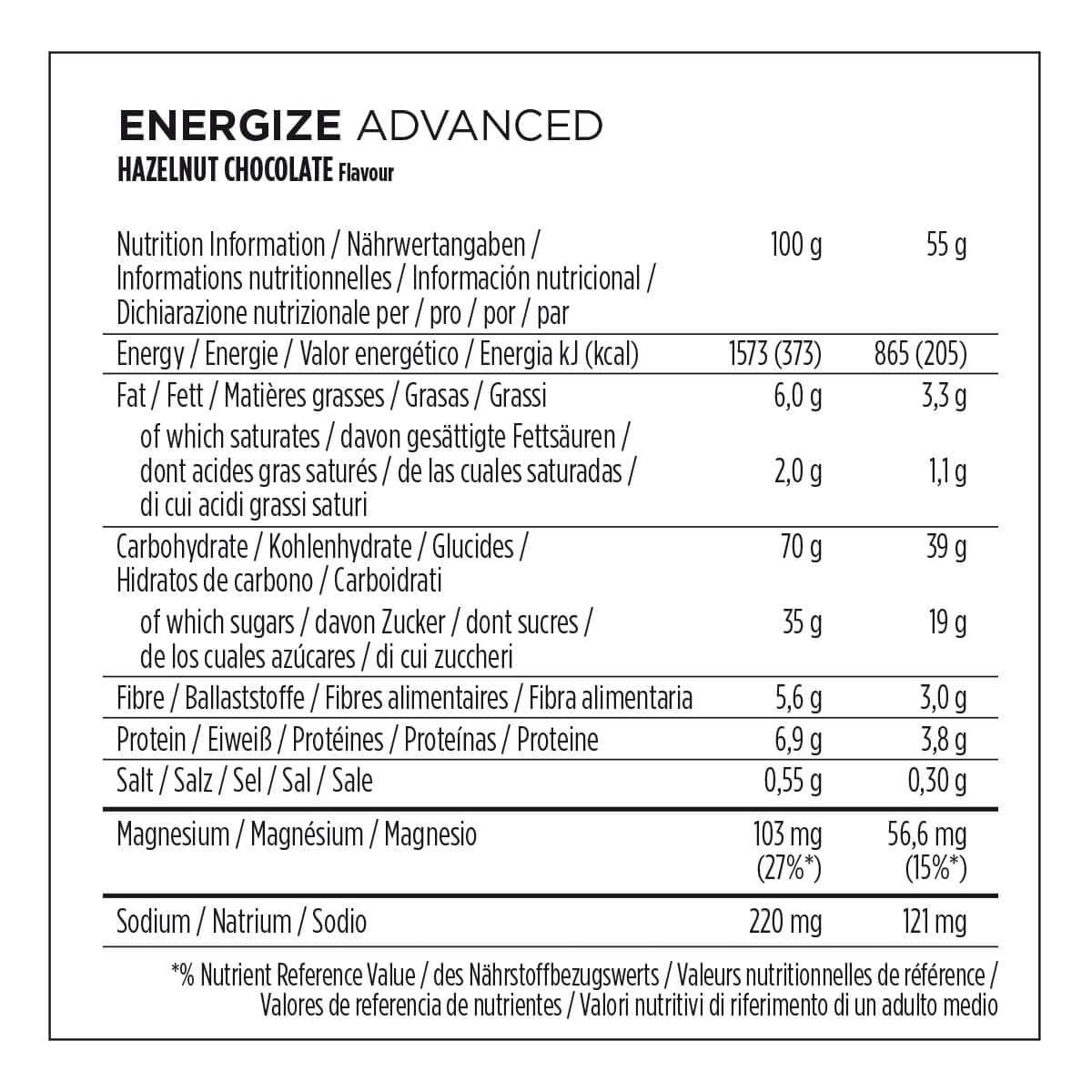 Powerbar Energize Advanced Choco Hazelnut 25x55g - Barretta Energetica con C2MAX
